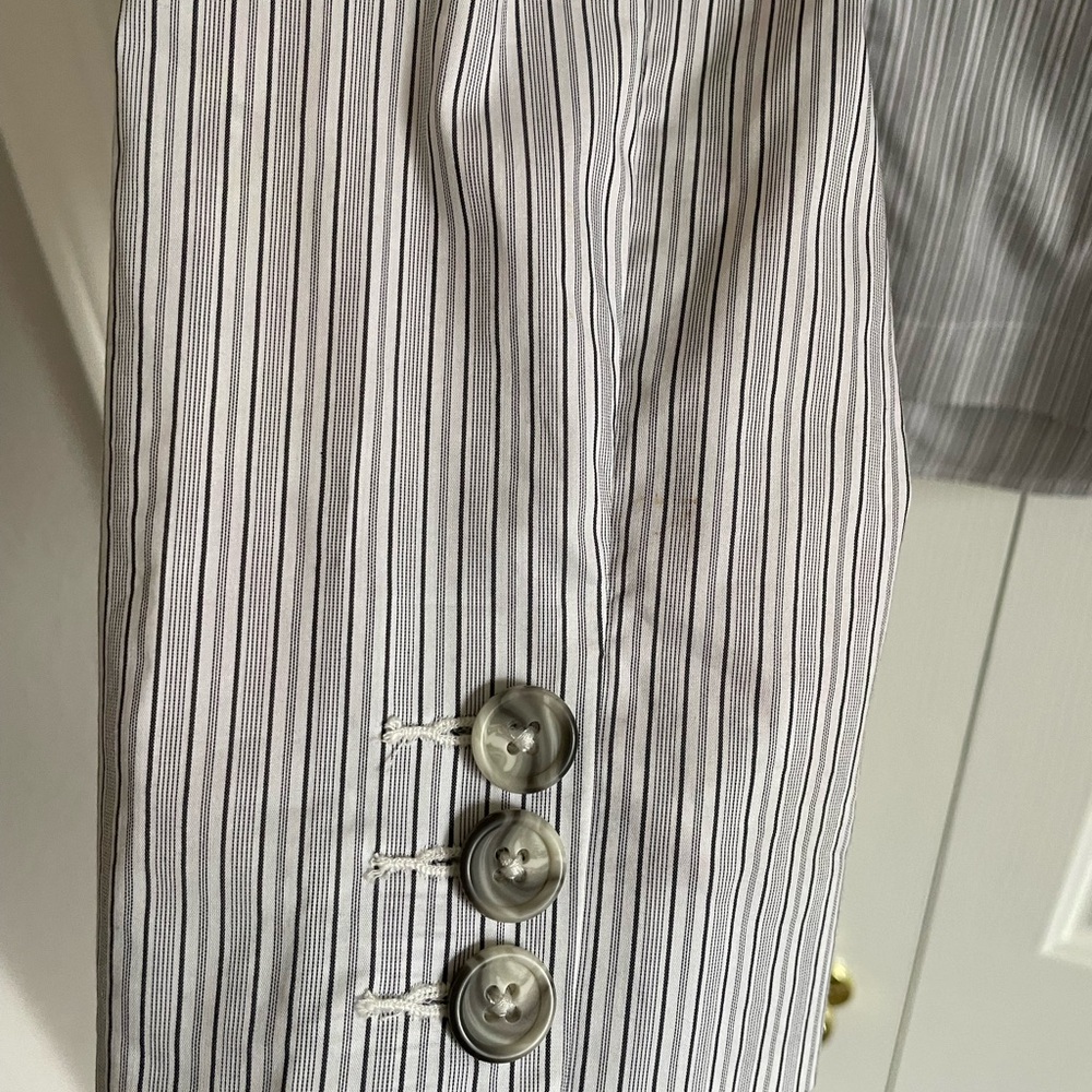 Striped Gray Blazer with Floral Cuffs - Picture 3 of 6